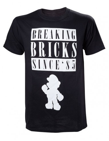 3382-Apparel - Camiseta Negra Breaking Bricks Mario T-L-8718526061628