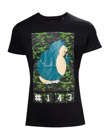 3666-Apparel - Camiseta Negra Pokemon Snorlax Camo T-M-8718526530216