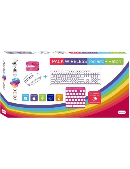 -5111-PC - Teclado + Ratón Rock Candy Inalámbrico Rosa-0708056062729