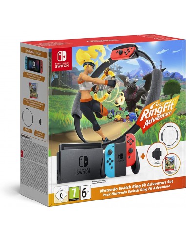5461-Switch - Nintendo Switch Consola Neon + Aro Ring Fit + Ring Fit(CIB)-0045496453350